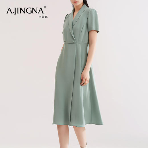 【抄底价不退换】阿菁娜复古温柔法式西装连衣裙A25X112292 商品图2