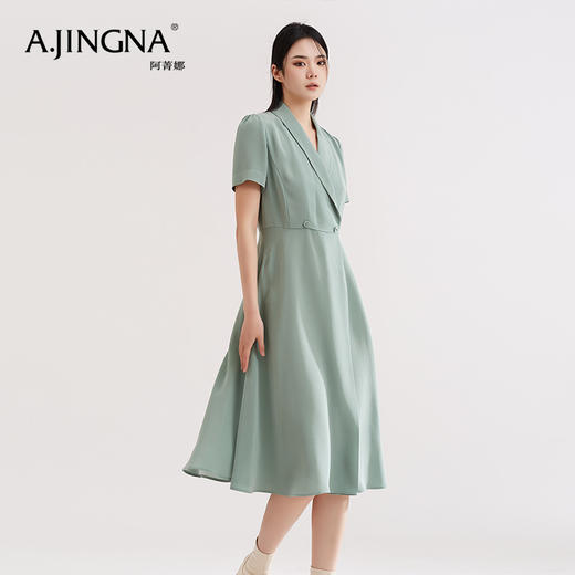 【抄底价不退换】阿菁娜复古温柔法式西装连衣裙A25X112292 商品图1