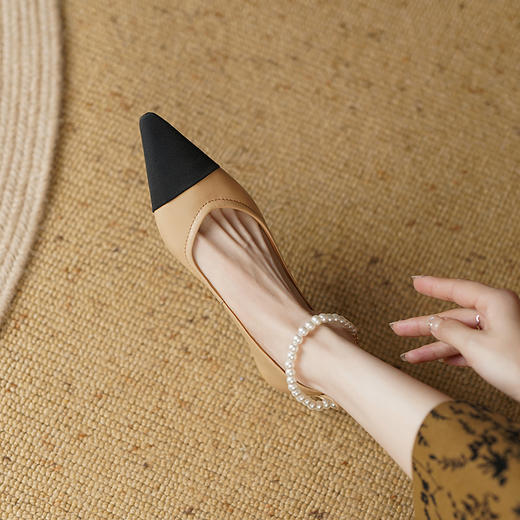 两穿小香风，里外全皮春夏新品复古单鞋YD-F336 商品图1