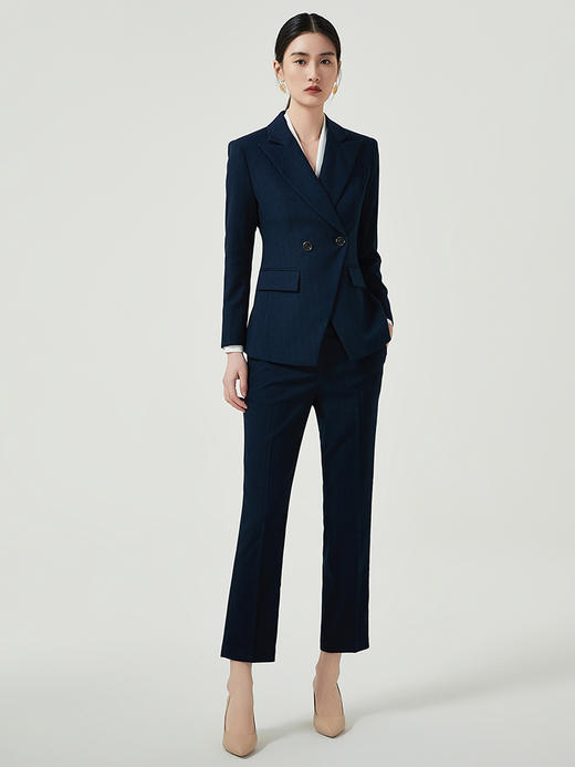 IWY/藏青西装套装款职业装工作服春秋季藏青色高级感面试正装西服CP11398 商品图3