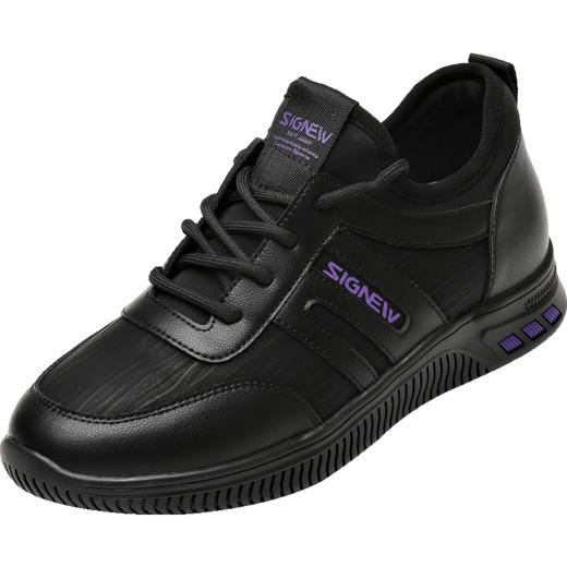 信诺皮面运动鞋女2023春季新款休闲妈妈鞋品牌中老年舒适软底女鞋X3C103635 商品图3