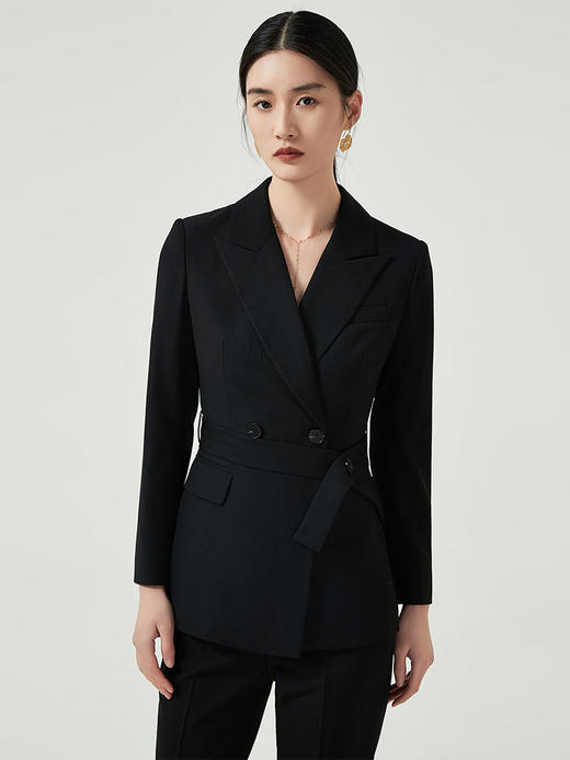 IWY/黑色职业套装女2023年新款高端商务西装外套工作服韩版气质两件套CP12318 商品图4