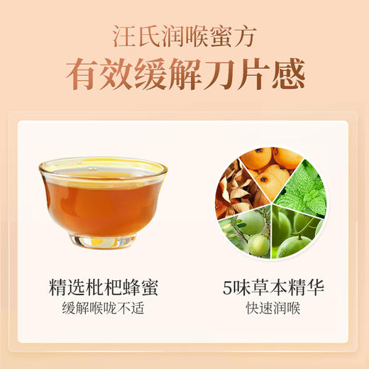 【汪氏】浓型润喉蜜方 5味本草 快速润喉 缓适刀片感 老少皆宜 商品图1
