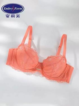 安莉芳专柜新品薄款蕾丝单层围文胸女士性感胸显小内衣EB00583