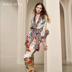Solo seta22姆米重磅真丝睡衣套桑蚕丝睡袍家居服高级感定位印花