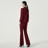 IWY/酒红色西装套装女高定轻奢气质宴会礼服正装西服喇叭阔腿裤两件套CP11358 商品缩略图3