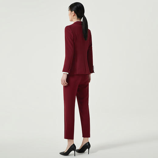 IWY/酒红色一粒扣小西装外套女士高级感大气职业装高端定制西服套装女CP11359 商品图3