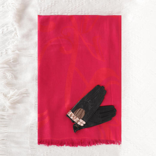 🎉🏮🧣丝棉提花超大围巾🧣&🧤时尚铆钉进口小羊皮手套🧤【赠精美礼品拎袋】🛍️🧤KFW1421006-5A、5L、5W 商品图8