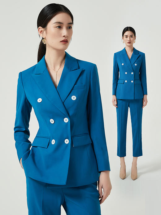 IWY/新款职业套装女深蓝色高端经理正装售楼部工作服西装两件套CP12115 商品图1