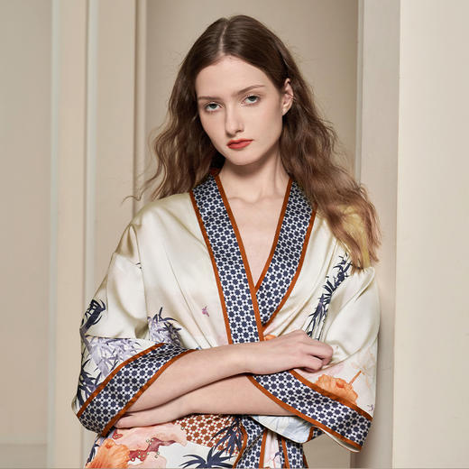 Solo seta22姆米重磅真丝睡衣套桑蚕丝睡袍家居服高级感定位印花 商品图2