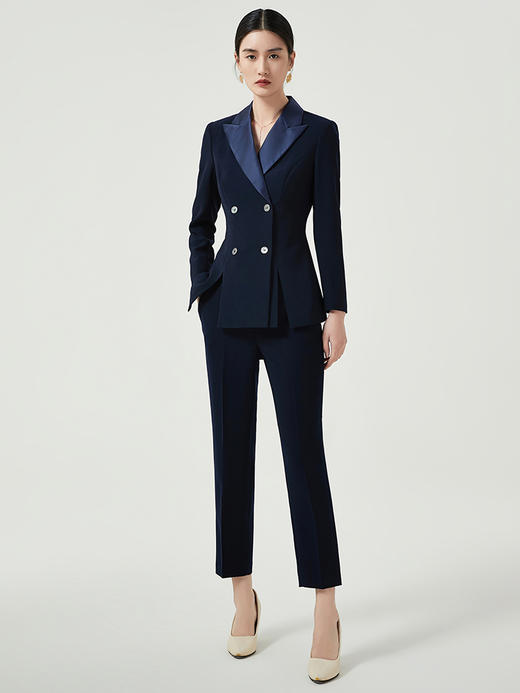 IWY/西装套装女春秋职业装撞色双排扣西服外套面试正装工作服CP12306 商品图3