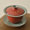 「景德镇纯手拉坯豇豆红官汝窑开片可养三才盖碗」陶瓷泡茶碗 沉稳压手 商品缩略图0