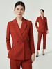 IWY/橘红色西服套装女春秋高端定制总裁正装韩版气质职业西装两件套裤C12312+P12312 商品缩略图1