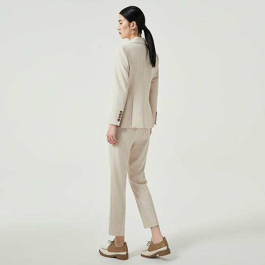 IWY/杏色西装套装女高级感春秋新款通勤职业正装西服小个子韩版两件套C12353+P12312 商品图4