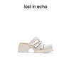 [断码]lost in echo设计师品牌时尚厚底镂空双层马毛百搭舒适穆勒拖鞋女 商品缩略图2