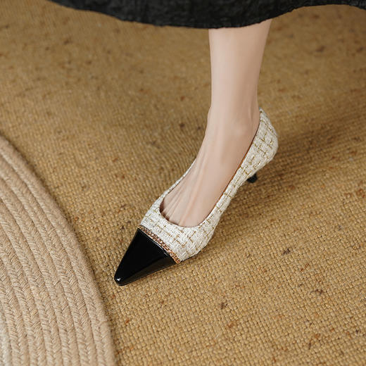 优雅减龄，小香风链条爆款里外全皮单鞋YD-F340 商品图7