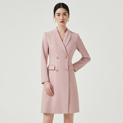 IWY/粉色西装连衣裙女春秋气质通勤职场女装中长款艺考主持人演讲裙子Q768 商品图1