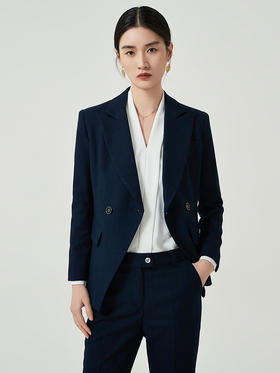 IWY/藏青西装套装款职业装工作服春秋季藏青色高级感面试正装西服CP11398