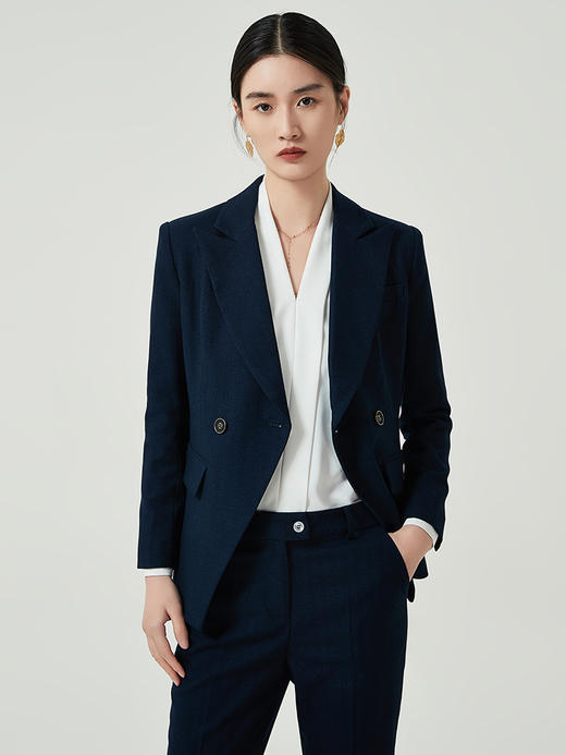 IWY/藏青西装套装款职业装工作服春秋季藏青色高级感面试正装西服CP11398 商品图0