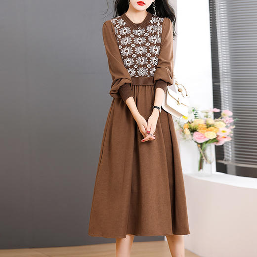 时尚简约太阳花，毛衣拼接连衣裙HR-WA22959 商品图6