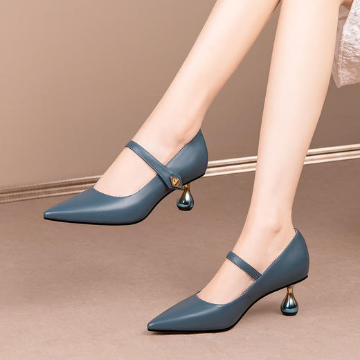 优雅通勤，纯色真皮浅口皮鞋HY-H3098 商品图2