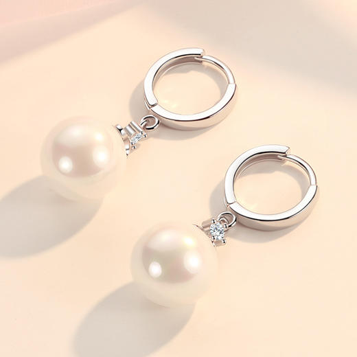 SWZH-EH725新款复古花朵耳环时尚镶钻花瓣珍珠耳坠长款时尚通勤耳饰 商品图2