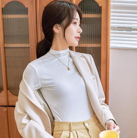 【清仓，59元3件】半高领面膜打底衫 秋冬薄暖中领内搭上衣 商品图1