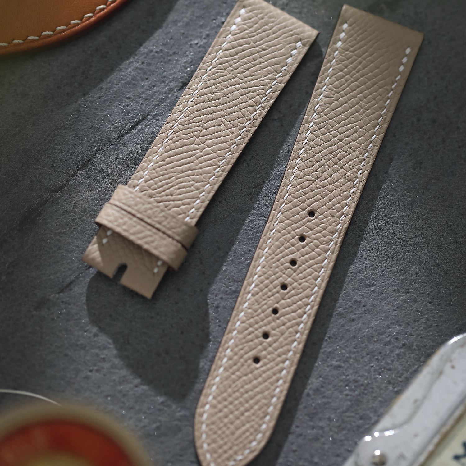 芯选手工表带 Epsom皮 风衣灰