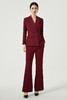 IWY/酒红色西装套装女高定轻奢气质宴会礼服正装西服喇叭阔腿裤两件套CP11358 商品缩略图5