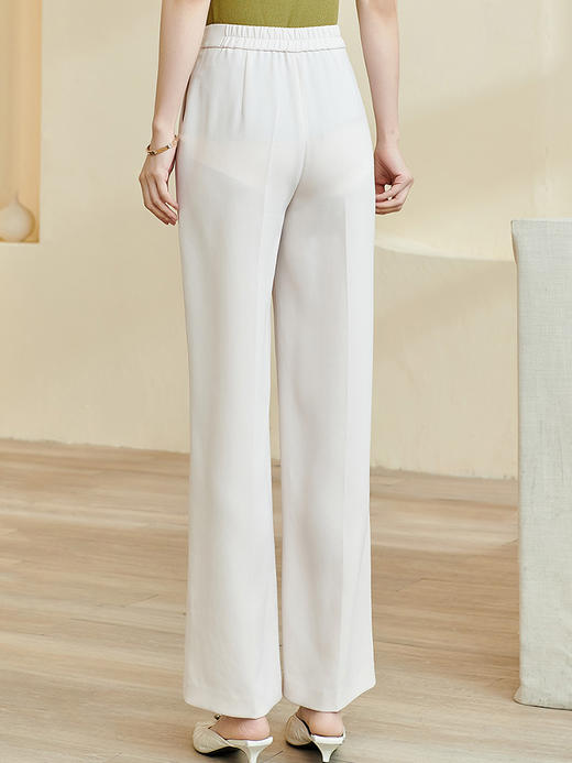 剩M/L/XXL 米思阳2025春季新款质感爽滑醋酸直筒长裤时尚通勤OL休闲裤女0484 商品图4