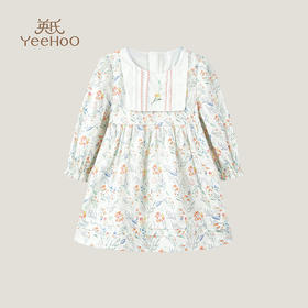 英氏女童长袖连衣裙碎花裙子公主裙2023春夏新款YRLAJ1P226A