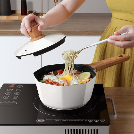 意大利卡特马克 八角奶锅不粘锅麦饭石色煮面汤锅煎锅家用婴儿宝宝辅食锅奶锅平底煎蛋加深锅具厨具 心选到家 商品图3