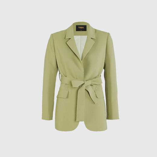 后背打褶系带外套 商品图0