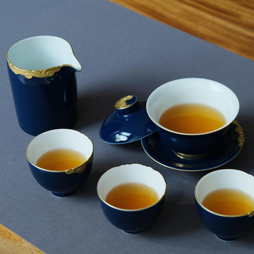 故宫博物院 霁蓝描金祥云茶具 商品图1