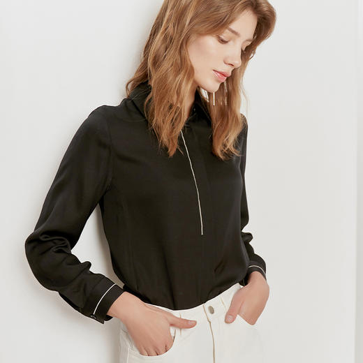 【桑蚕丝衬衫】23年春夏新品女士真丝上衣时尚通勤轻薄外套 商品图1