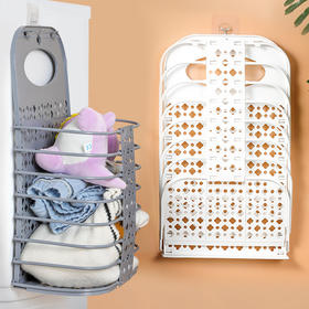 【创意可折叠脏衣篮！免打孔不伤墙面】PP材质脏衣篓玩具收纳篮 全家衣物一篮搞定整洁卫生 为你节省家里面的每一寸空间