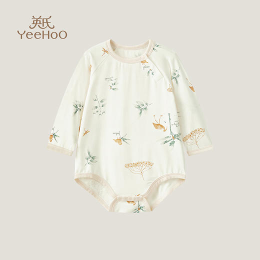 英氏婴儿衣服林间竹纤维襟蛤男女宝宝莫代尔四季连体衣23春夏裆哈YLDAJ0P002A 商品图0