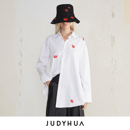 JUDYHUA 植绒红唇设计款衬衫 商品图0