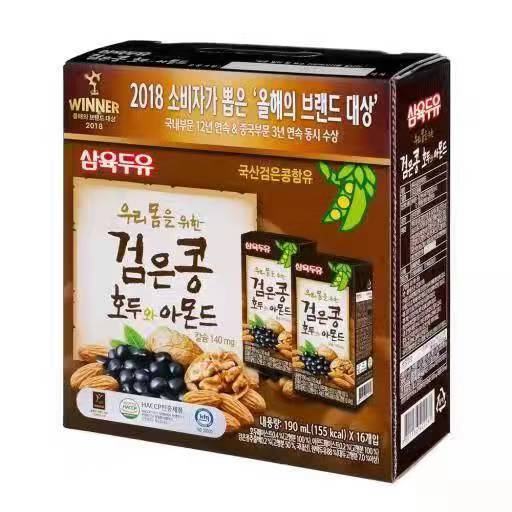三育黑豆杏仁核桃豆奶盒装190ml*16삼육검은콩호두와아몬드190ml*16 商品图1
