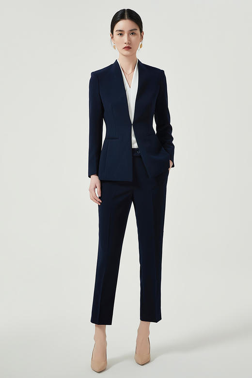 IWY/藏青色西装外套女2023新款春季高级感职业套装修身经理工作服正装CP12305 商品图5