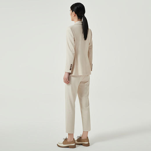 IWY/高端定制西装套装女士职业修身正装米白色小西服韩版通勤风两件套C12312+P12312 商品图4