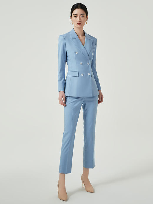 IWY/蓝色职业装气质女神范高端定制女士西装套装播音艺考正装两件套OLC12101+P12101 商品图3