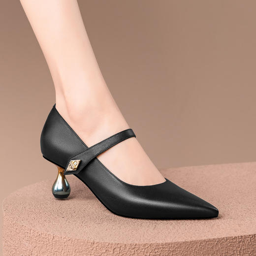 优雅通勤，纯色真皮浅口皮鞋HY-H3098 商品图3