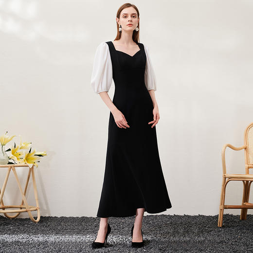 EITIE爱特爱春季新款法式洋气修身优雅礼服连衣裙6977610 商品图1