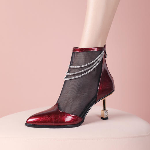 春夏新款，网纱拼接真皮细跟高品质网靴JJ-D867 商品图9