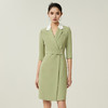 IWY/绿色职业装西装连衣裙女春夏七分袖高级感主持人播音艺考演讲服装Q757 商品缩略图4