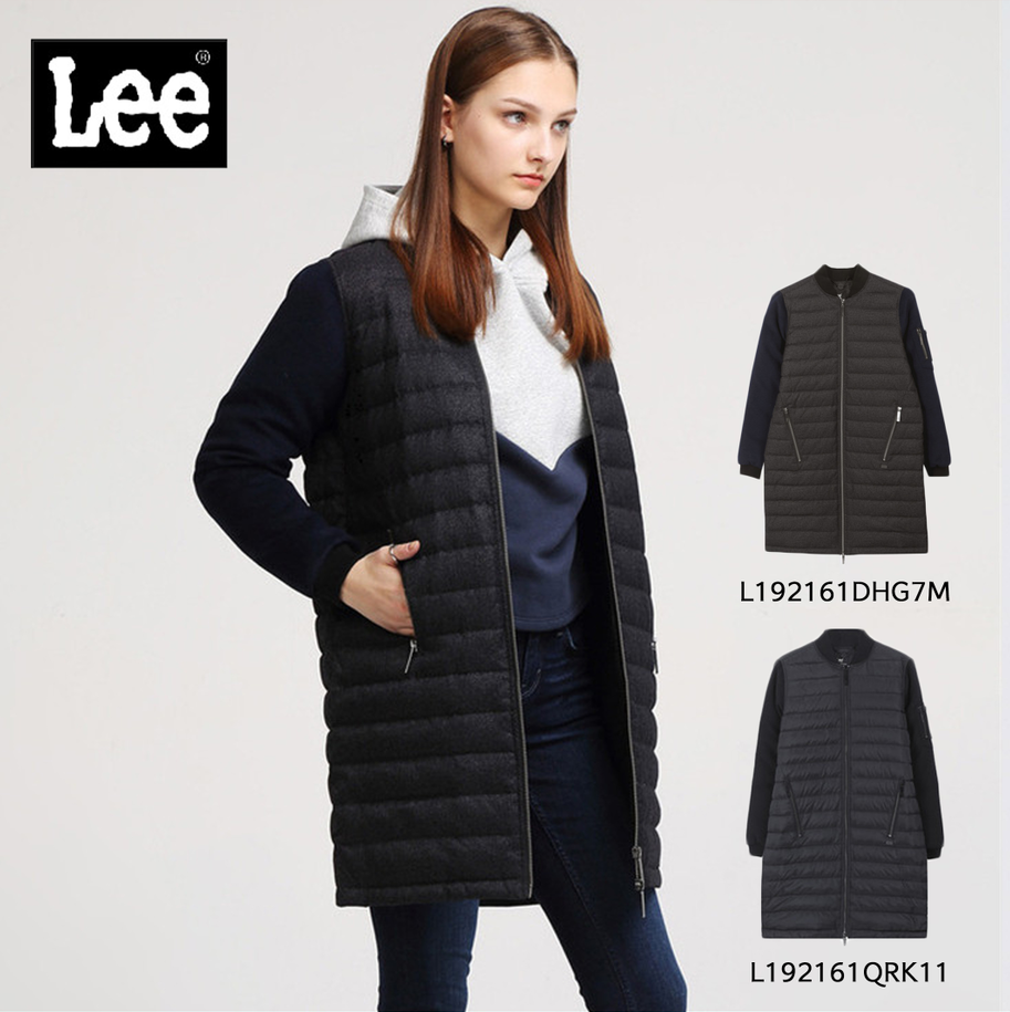 Lee女士棒球领中长款羽绒服L192161DHG7M/L192161QRK11