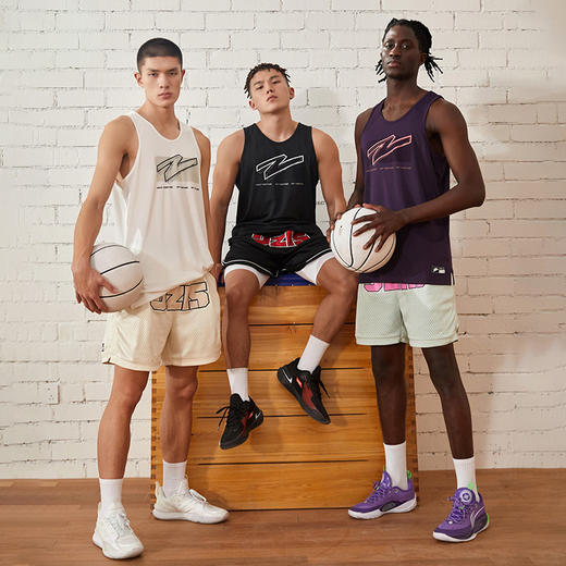 UZIS 针织运动短裤男休闲潮流美式复古四分透气篮球训练球裤[正体 商品图3