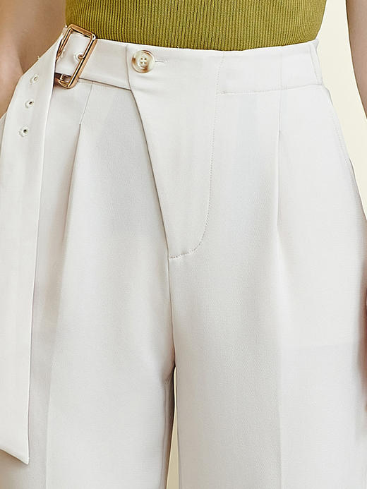 剩M/L/XXL 米思阳2025春季新款质感爽滑醋酸直筒长裤时尚通勤OL休闲裤女0484 商品图3