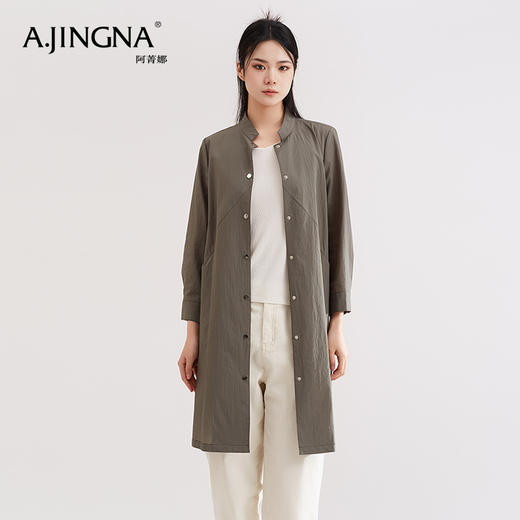 【特价不退换】阿菁娜日系休闲带派克衬衫连衣裙A26X105011 商品图0